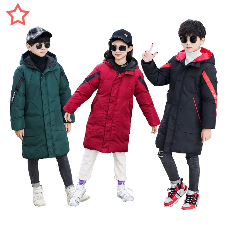

Young STUDENT'S School Uniform CHILDREN'S down Jacket 2019 New Style Hooded Men And Women Big Boy down Jacket Cotton-padded Clot
