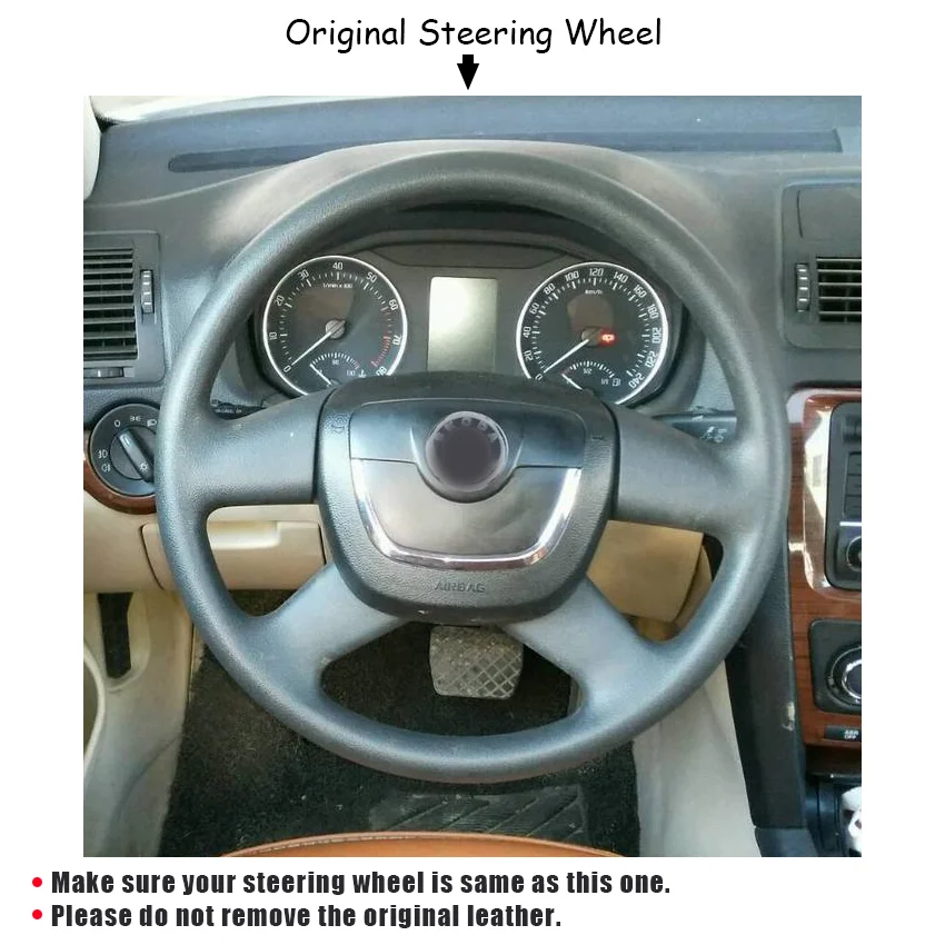 Черный кожаный чехол на руль CARDAK для Skoda Octavia Superb 2012 Fabia a 5 a5 2013 Yeti 2009 2013|Чехлы руль| |
