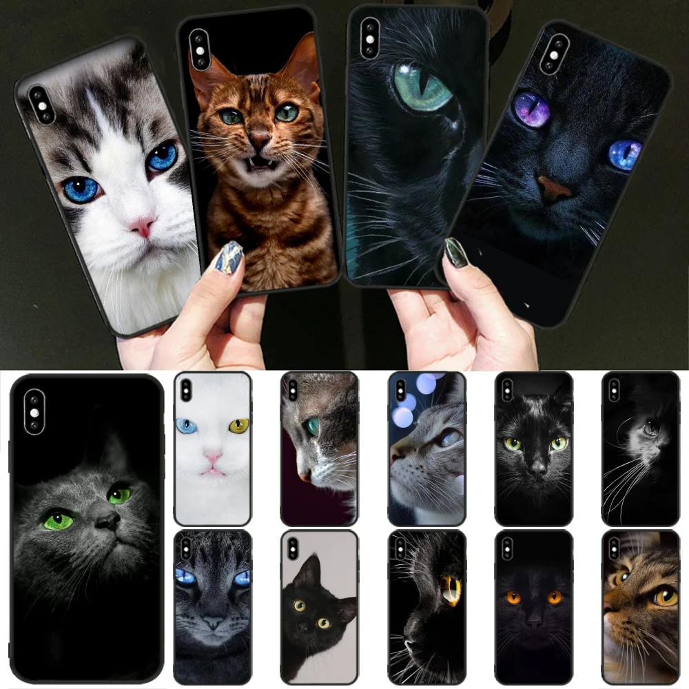 

LJHYDFCNB Cat eyes TPU Soft Silicone Phone Case Cover for iphone 5 5s 5C SE 6 6s 7 8 plus X XR XS 11 Pro Max