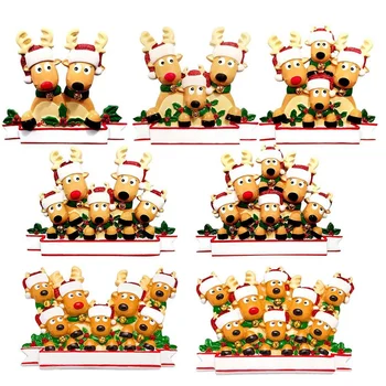 

Personalized Family Christmas Decoration DIY Name Blessing Deer Christmas Tree Pendant Ornaments New Year Home Party