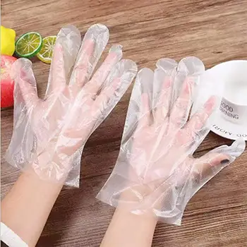 

New 100PC Plastic Clear Disposable Gloves Garden Restaurant Home Food Baking Tool gant jetable 100 pièces guantes desechables