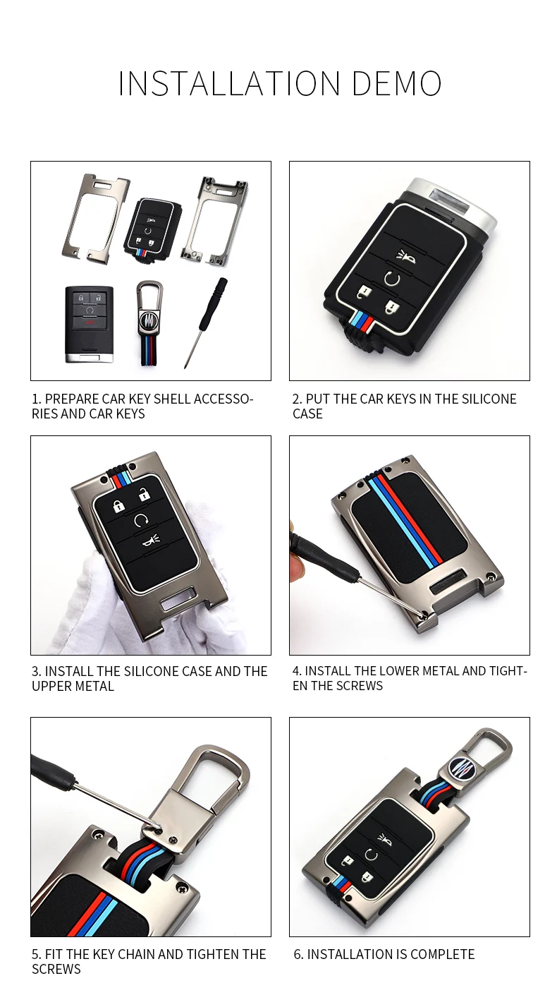 Custodia per chiave auto in lega di zinco per Cadillac CTS ATS XTS SLS SRX XLS DTS STS Seville Escalade 3/4/5Button Chevrolet C7 Corvette 17 Custodia per chiave auto in lega di zinco per Cadillac CTS ATS XTS SLS SRX XLS DTS STS Seville Escalade 3/4/5Button Chevrolet C7 Corvette - H424427f31cbf40a59149f52cc2ff98687