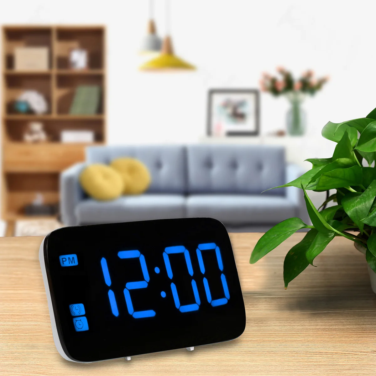 

With LED Watch Alarm Large Backlight USB Snooze Clocks Clock Control LED Digital Electronic Display Table Cable Desktop Voice