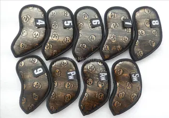

FUJISTAR GOLF Skull brand Golf Irons Headcovers PU Leather Golf Iron Set Covers #4-9PAS/ set