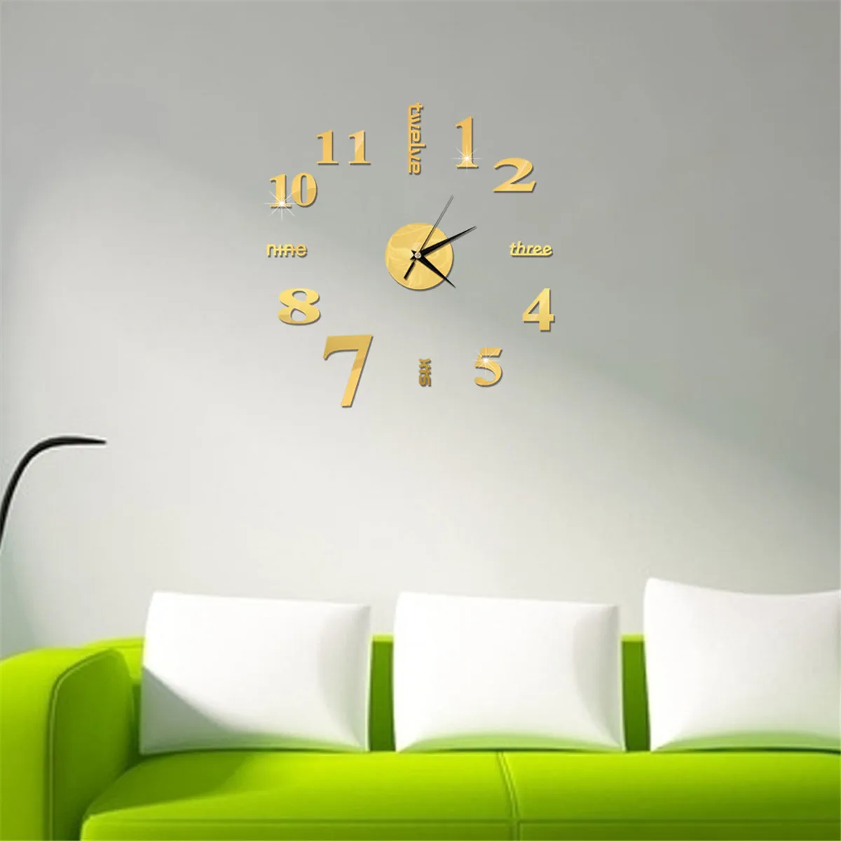 DIY Wall Clock 3D Mirror Clock Creative Acrylic Wall Stickers Living Room Quartz Needle Europe horloge Home Decor Drop shipping