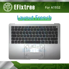 Чехол plamreset Space Gray для Macbook Air retina 1" 13,3" A1932, чехол с клавиатурой, французский макет MRE82 EMC 3184