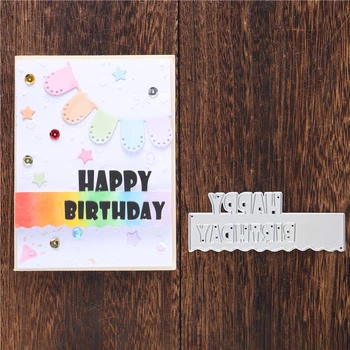 

DiyArts Happy Birthday Border Metal Cutting Die for Scrapbooking Decorative Mold Craft Stencil Punching Templates Photo Album
