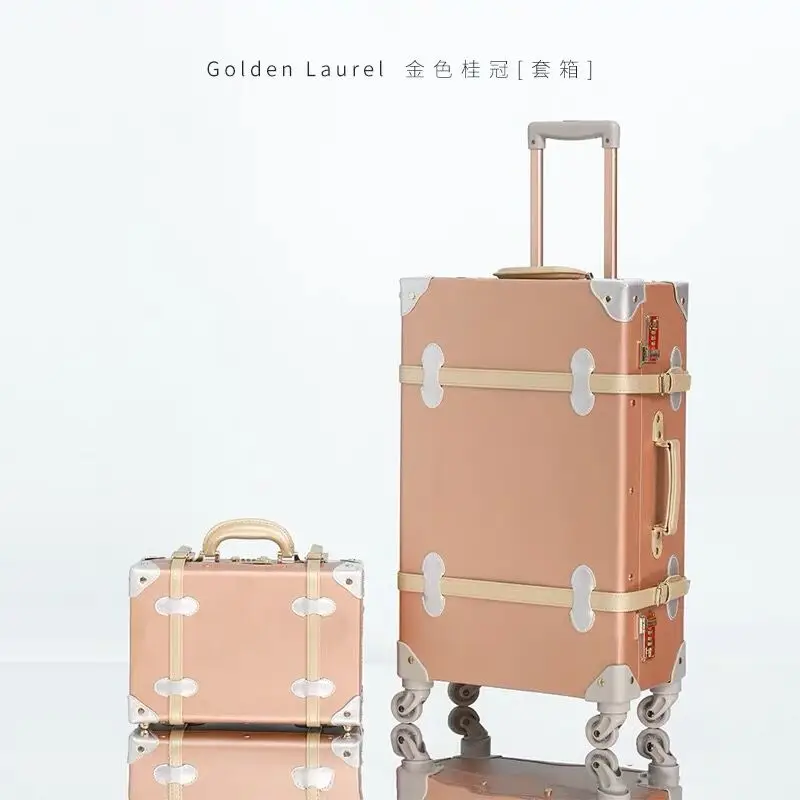 Jeux de valises de voyage rétro pour femmes – Jeu de valises à roulettes  mignonnes – Malle légère, Rose blanc., 20+12 : : Mode