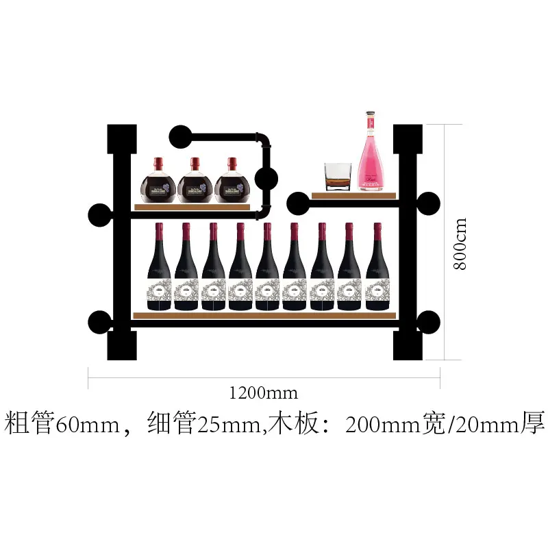 Современный Железный настенный держатель для вина, книжная полка/простой подвесной винный шкаф, держатель, железный арт, винный шкаф, плоский CF - Color: Beige