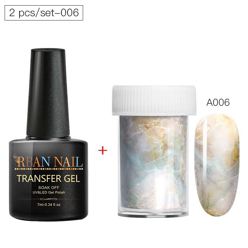 RBAN NAIL 7 мл переводные наклейки из фольги для ногтей, гелевый набор, клейкие обертывания для дизайна ногтей, звездное небо, гелевые слайдеры, сделай сам, маникюр - Цвет: HHZH07550