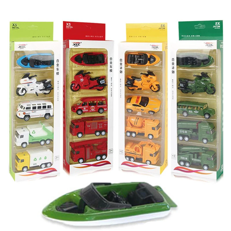 

5 Pcs/Set Truck Car Model Alloy Diecast Construction Bulldozer Engineering Military Model Toy Cars for Kids Children Boys Gift