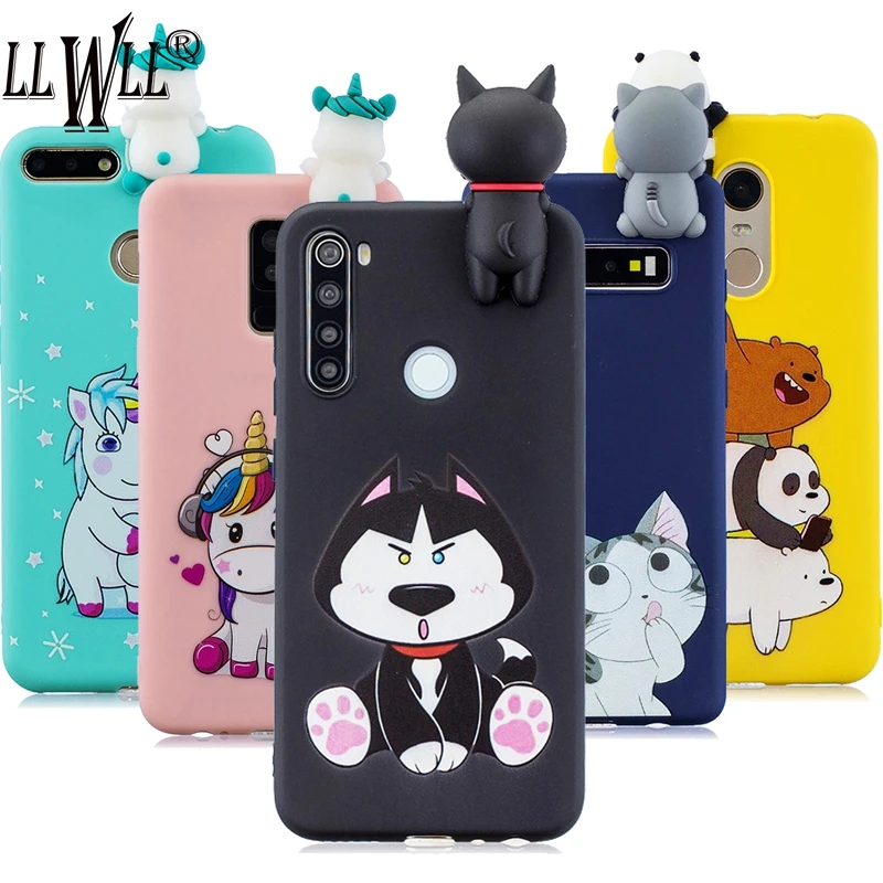 Husky Cartoon Case For Xiaomi Redmi Note 8T Silicone Toys 3D Unicorn Soft Back Cover | Мобильные телефоны и аксессуары