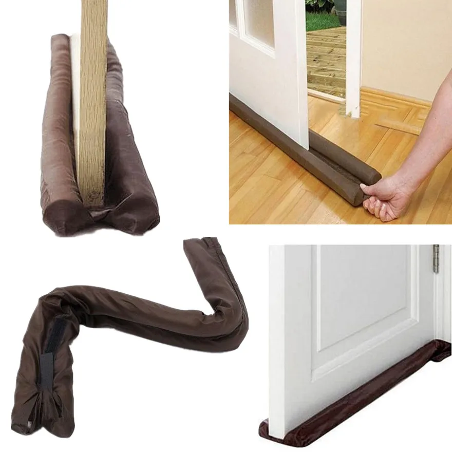 1Pcs New Hot Guard Stopper Twin Door Decor Protector Doorstop Draft Dodger Energy Saving Home