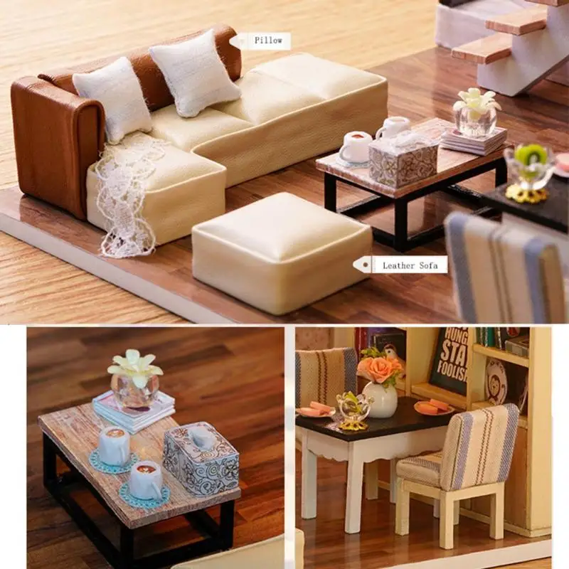 Кукольный дом мебель Diy Миниатюрный 3D Деревянный Miniaturas кукольный домик игрушки для детей подарки на день рождения Каса дневник котенка