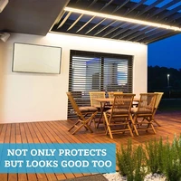 Housse de protection pour téléviseur extérieur imperméable de qualité supérieure blanc cassé, boîtier de télévision extérieur résistant aux intempéries 3