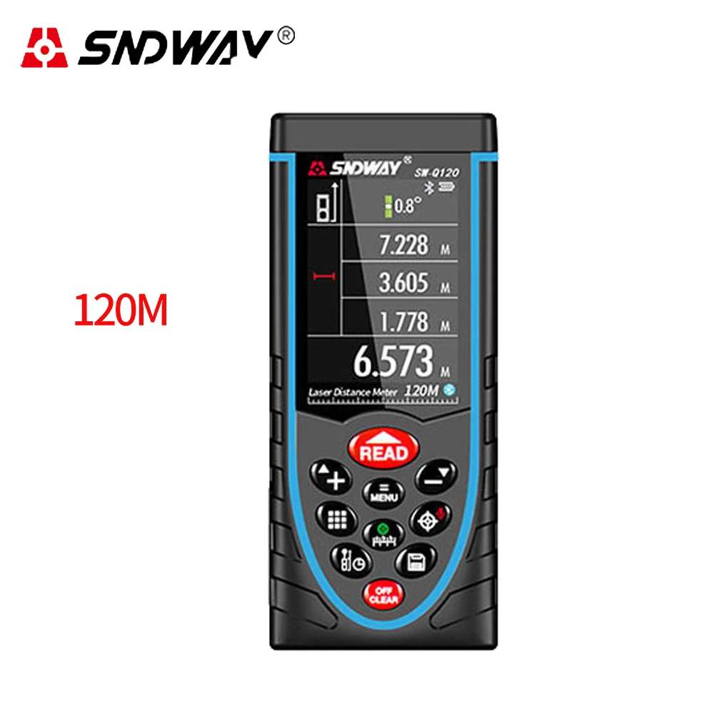 SWQ120 SNDWAY 80 м 120 м 200 м лазерный дальномер перезаряжаемый дальномер trena Лазерная Лента дальномер строение измерительное устройство линейка - Цвет: SWQ120