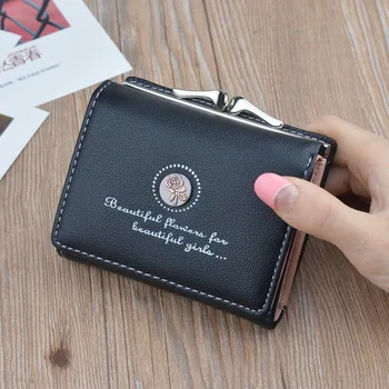 

Women's wallet retro style flowers short coin purse female student three-fold wallet simple mini snap wallet