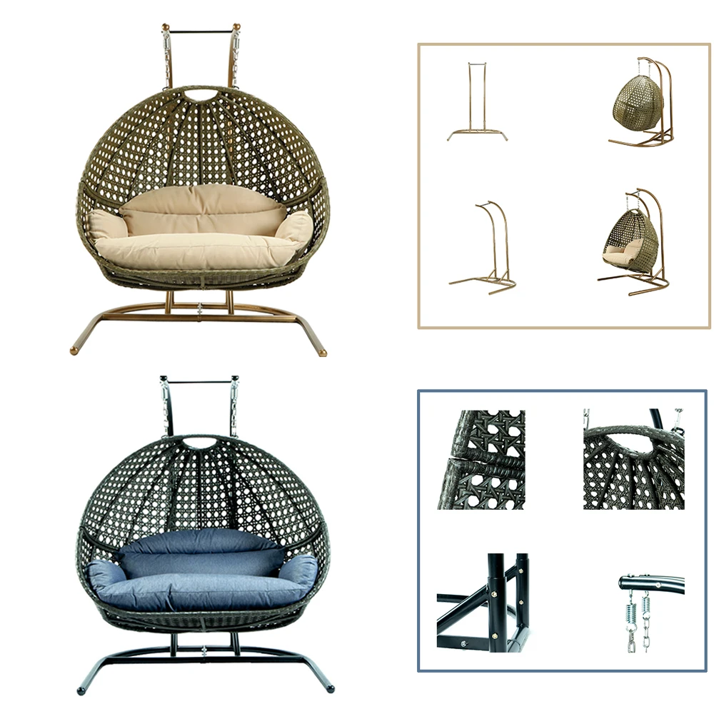 Family Hanging chair Nest Household basket Rattan Chair Rocking Stainless Cradle Outdoor Balcony Leisure Swing | Мебель