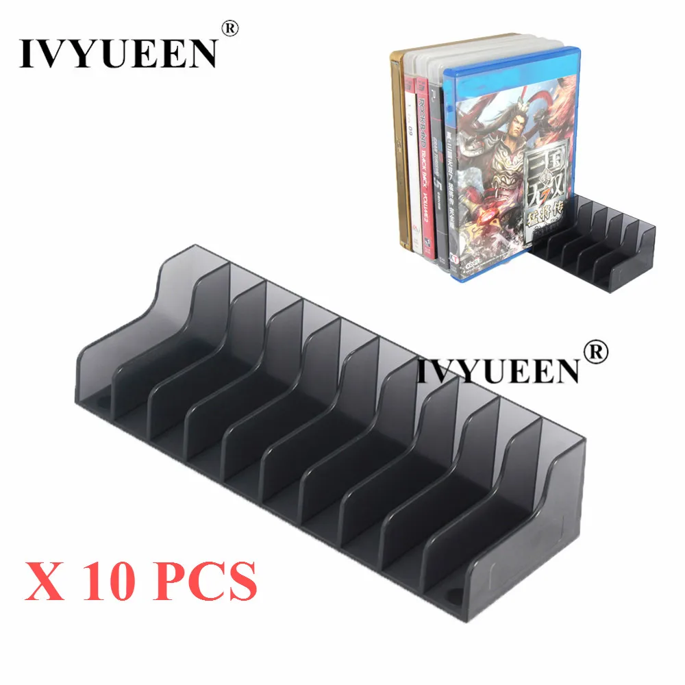 

IVYUEEN 10 Pcs CD Storage Stand For PlayStation 4 PS4 PRO Slim Console Game Card Box Holder Disks Card Holder For Play Station 4