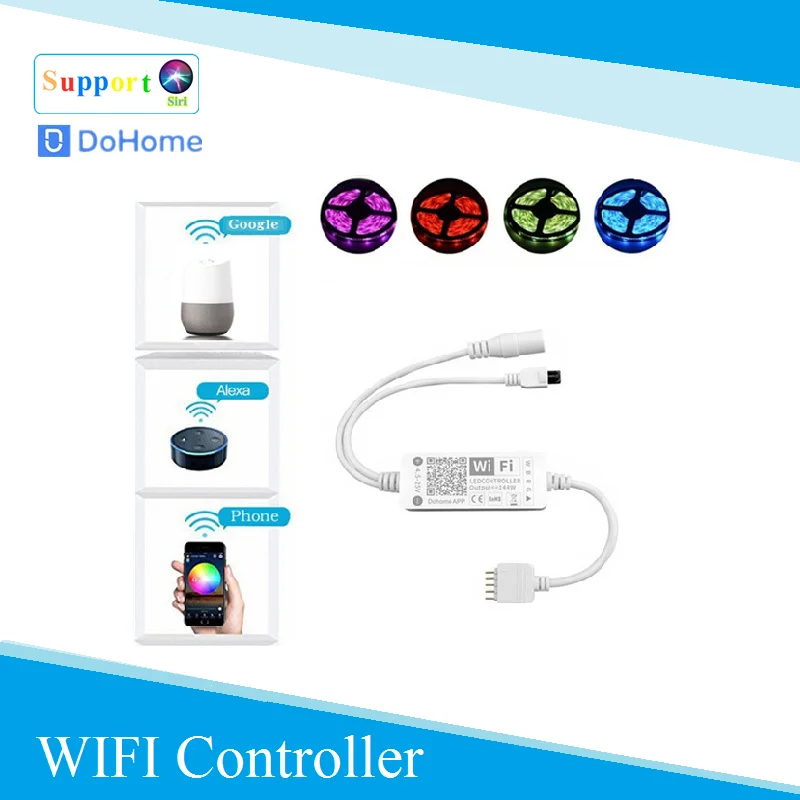 Dohome 5Pin Светодиодная лента светильник контроллер Поддержка Siri RGB DC5 25V Диодная s