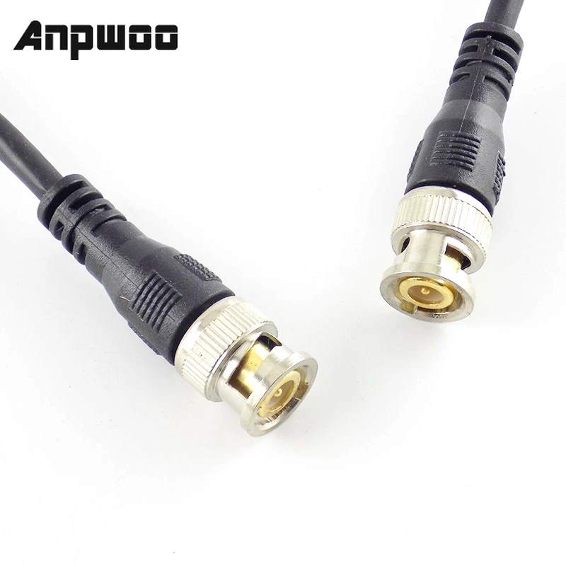 ANPWOO 0,5 M/1M/2M/3M BNC adaptador macho a macho Cable para cámara CCTV BNC conector GR59 75ohm Cable Cámara accesorios BNC