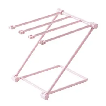 

Foldable Vertical Rag Stand Towel Rack Kitchen Bathroom Punching-Free Countertop Storage Rack Towel Rack With Drain Function