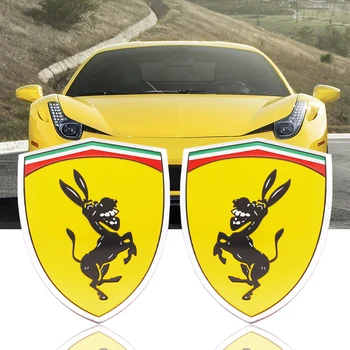 

3D Car Aluminum Donkey Logo Window Body Sticker Creative Metal Badge Sticker Emblem Decal Accessories exterior For Ferrari