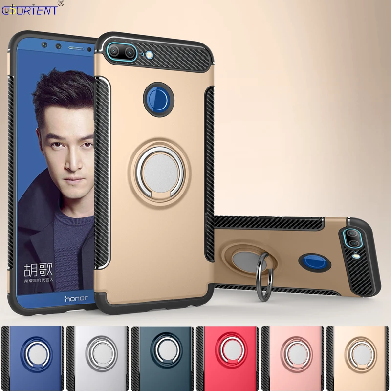 Чехол подставка для Huawei Honor 9 Lite с металлическим кольцом держателем чехол