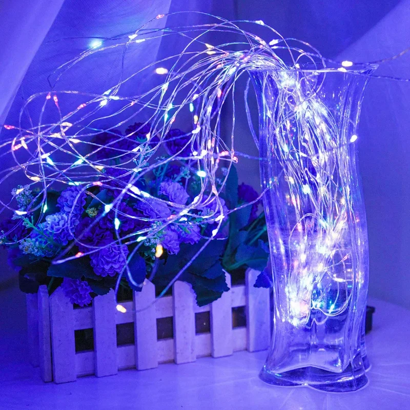 2 Pcs Solar String Lights Outdoor 100 LED Waterproof Fairy String Decorative Copper Wire Lights for Wedding Patio Bedroom