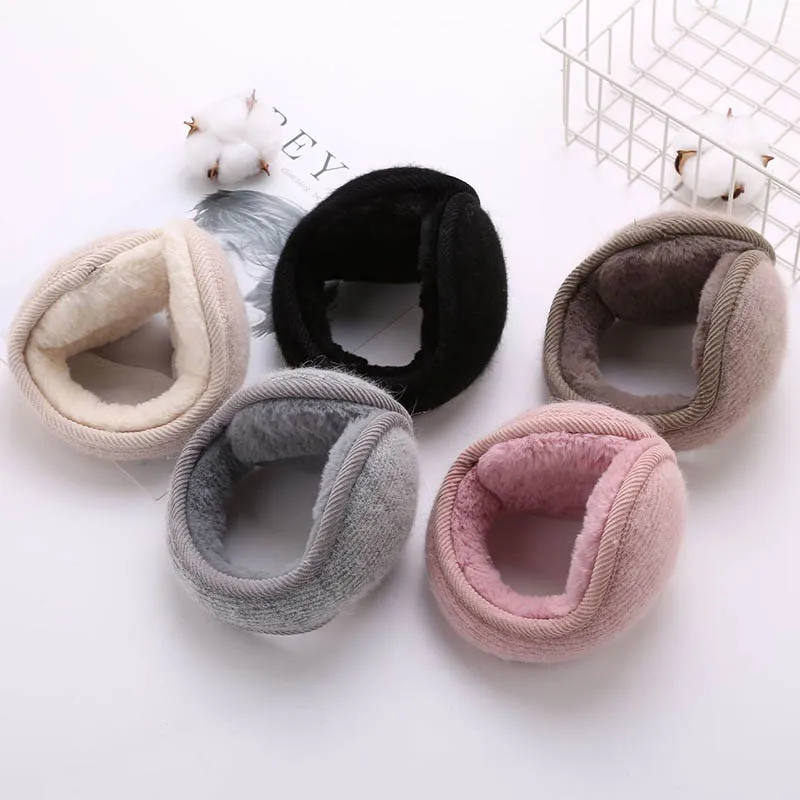 

Unisex Keep Warm Knitted Ear Cover Girl Decor Practical Earcap Foldable Foldable Earmuffs Plush Winter Supplies