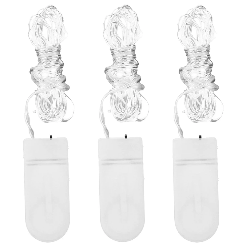 

Fairy Lights, 3 Sets 20 Micro-LEDs on 2m Silver Copper Wire, Decorative Starry String Lights for Indoor Home Bedroom Party Weddi