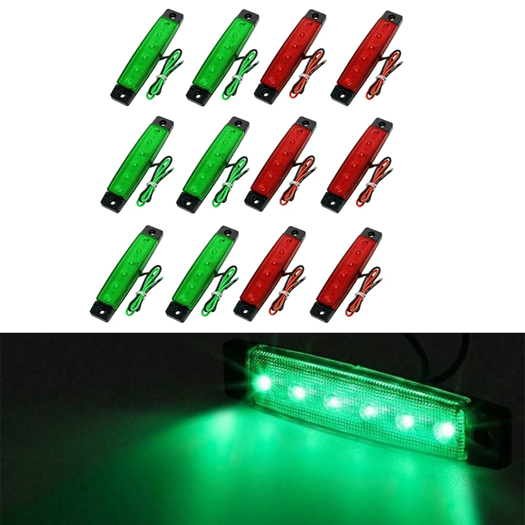 12x LED Signal Nav Navigation  Port Starboard Marine Boat Red + Green