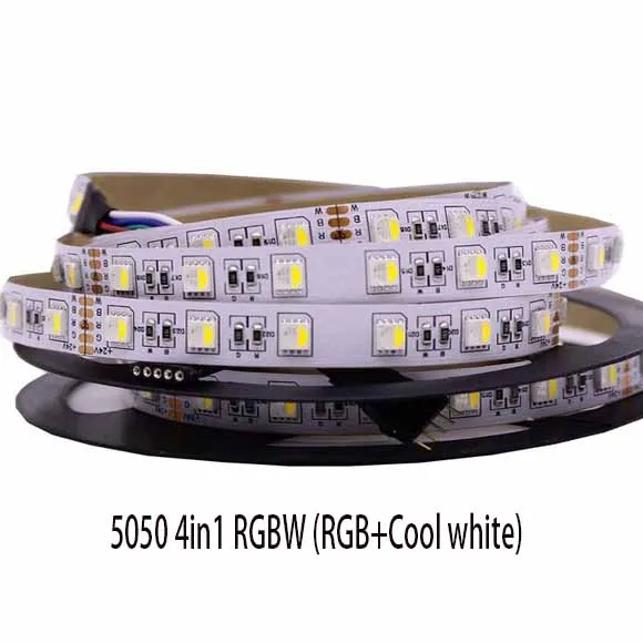 5050 12 В/24 В 4 в 1 5 в 1 5 цветов чипы RGBCCT RGB+ WW+ CW 60 Светодиодный s/M RGBW RGBWW светодиодный свет 12 мм PCB 5 м/лот - Испускаемый цвет: RGBW 4in1