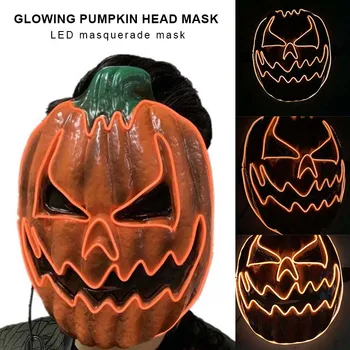 

Halloween Luminous Pumpkin Face Mask Costumes Makeup Party Horror Cosplay FJ88