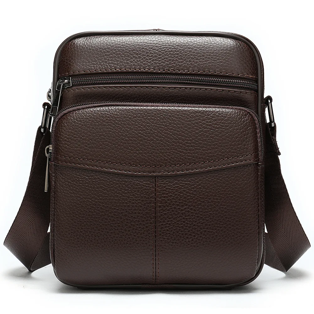 Genuine Leather Men's Messenger Bag Fashion Business Crossbody for Men Tote Shoulder Handbag Zipper Office Bags Male |