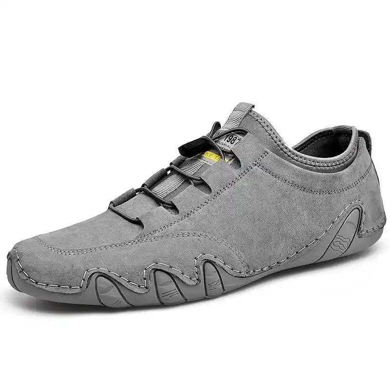 leather walking trainers