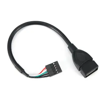 

USB 2.0 5Pins Motherboard Female Socket Transfer Female Cable Adapter PC Case Internal Extender Cable Patch Cord