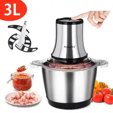 Hachoir à viande électrique à 2 vitesses, 800 W, 3 L, en acier inoxydable,appareil automatique silencieux pour hacher, mélanger, couper la nourriture,