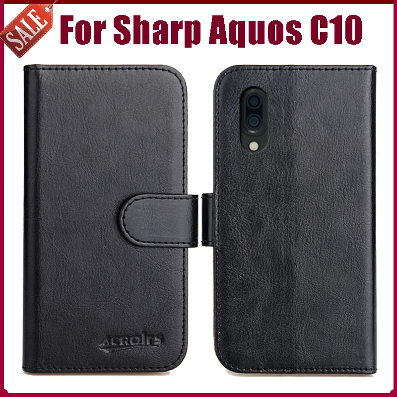 

Hot! Sharp Aquos C10 Case 5.5" 6 Colors Flip Soft Leather Phone Wallet Cover Stand Function Case Credit Card Slots