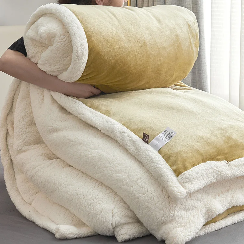 Super Warm Blanket Double layer Winter blanket flannel blanket duvet cover/blanket dual-purpose multifunctional blanket