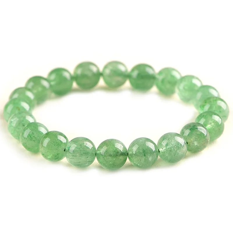 

Women Bracelets Light Green Strawberry Crystal Single Circle Bracelet Strawberry Buddha Bead Bracelet For Women Fine Bracelets