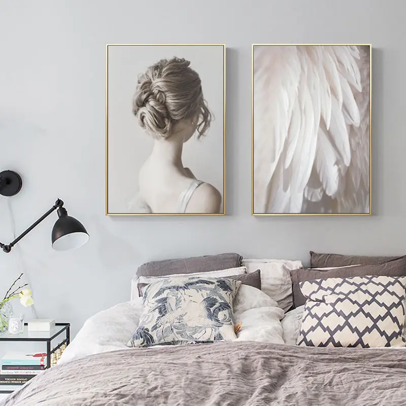 Figure-Wing-Feather-Nordic-Canvas-Painting-Sweet-Home-Wall-Decor-Modern-Poster-Art-Print-Girl-Bedroom (1)