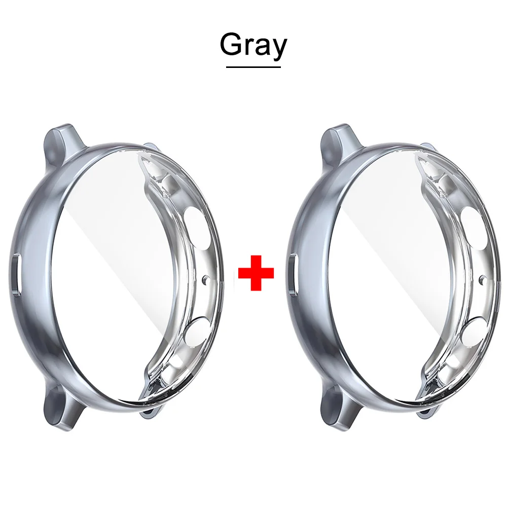 Gray 2 шт. Экран протектор чехол для samsung Galaxy часы активное 2 ультра-тонкий мягкий чехол для полной защиты для Galaxy Active2 40/44 мм - Цвет: Gray