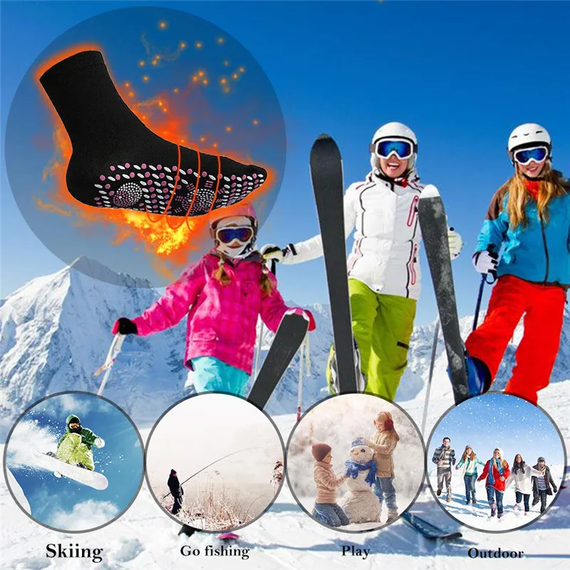 1/2/3/5/10 Pair Warm Foot Socks Breathable Massage Heating Magnetic Sock Tourmaline Therapy Magnetic Socks Sports Winter Outdoor