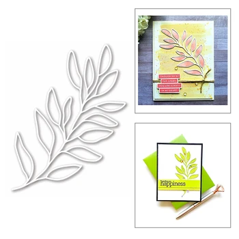 

2020 New Plant Branch Green Leaf Leaves Embossing Metal Cutting Dies For Scrapbooking Greeting Card and Paper Making no stamps