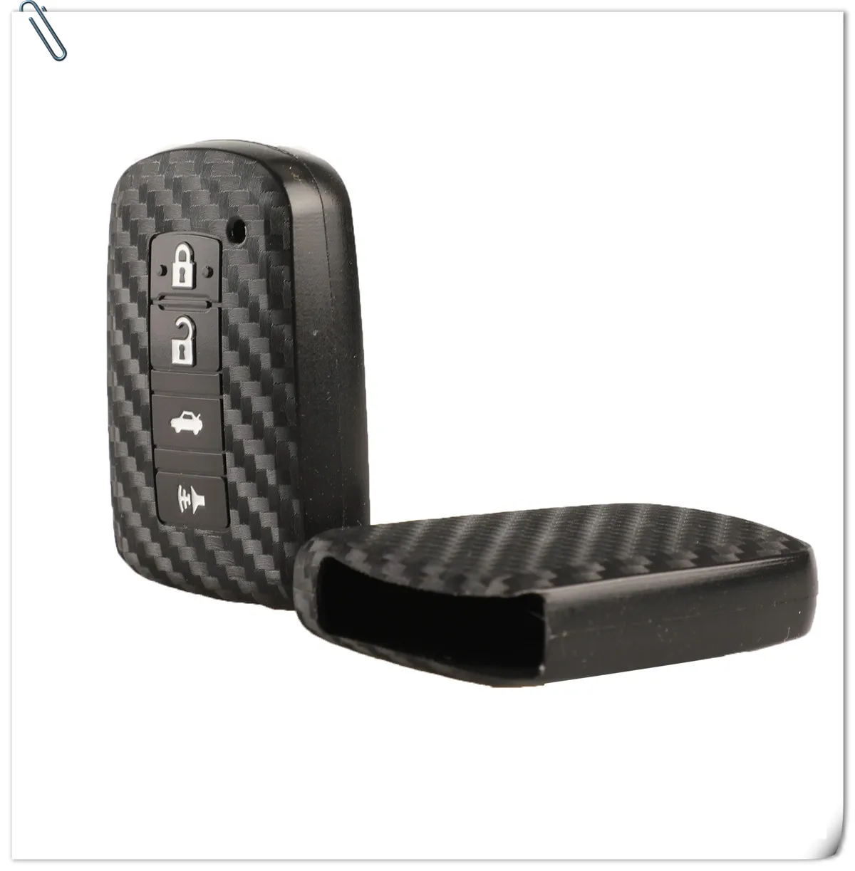 Keyforkess 10pcs Del Silicone Copertura di Chiave Dell'automobile Per TOYOTA RAV4 Corolla Camry Corona Prado di Carbonio 2/3/4 pulsante Smart Chiave A Distanza Caso - H42466e78f33c46cabf63c870fbceeec5C