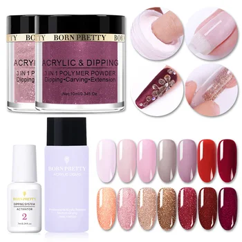 

BORN PRETTY 10ml Dipping Nail Powder Glitter Sequins Nail Carving Lengthening Natural Dry Without Lamp Cure Pigment Dust Powder