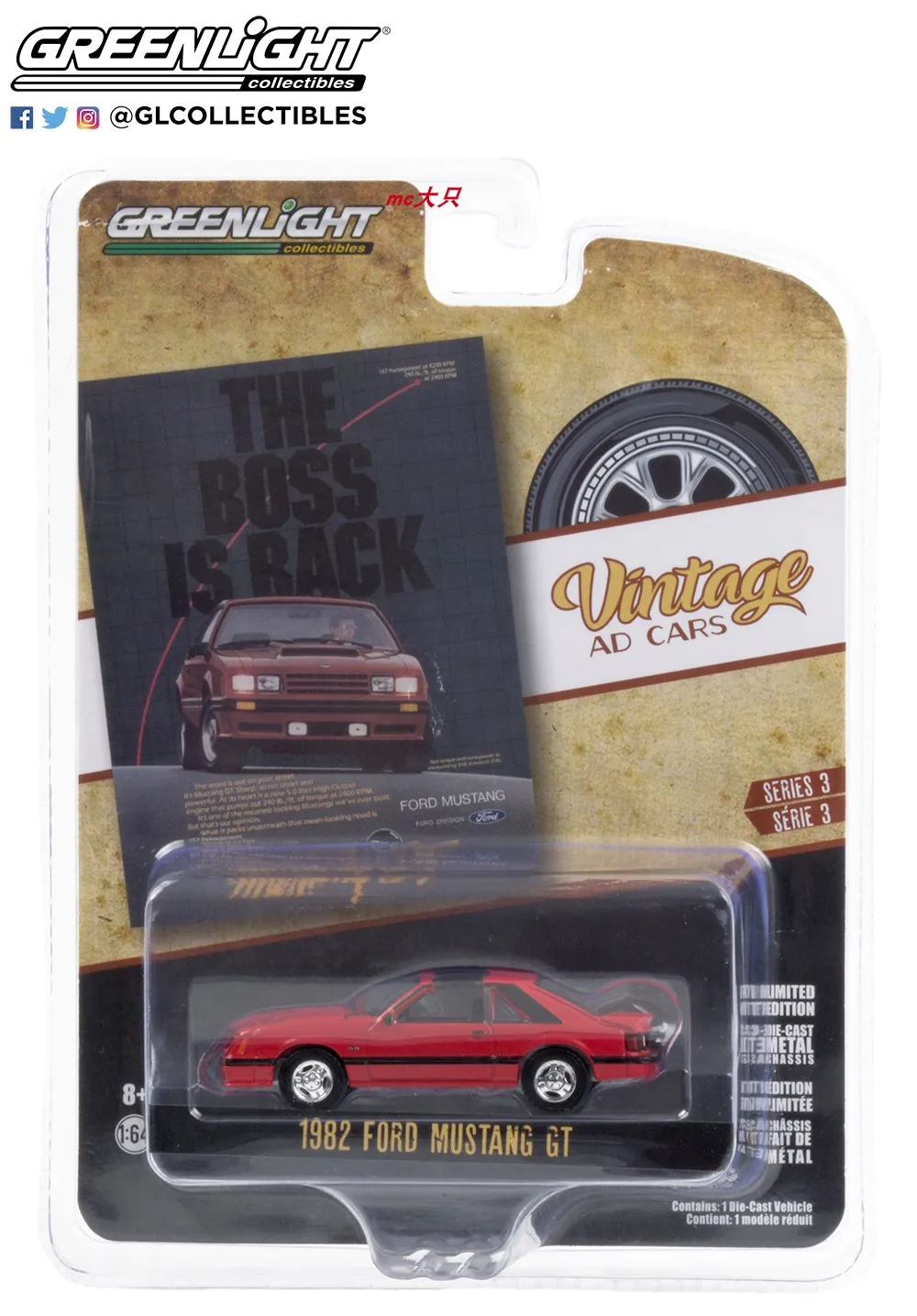 Автомобили Greenlight 1/64 1969 FORD mustang BOSS 429 Джон фитиль Коллекционная версия
