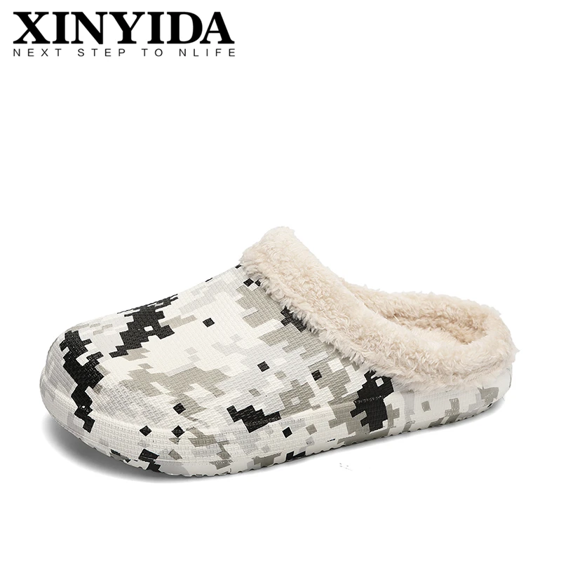 

Men's Winter Indoor Home Slippers Keep Warm Add Plush Casual Cotton Slippers Slip On Winter Slippers For Home Use Big Size 38-45