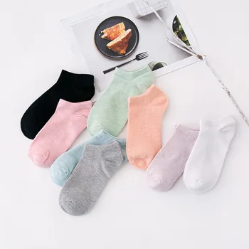 

Hosiery Children Pure Boat Socks Spring and Summer Candy Thin All-cotton Short Socks Women's Low-end Sports Cotton Socks